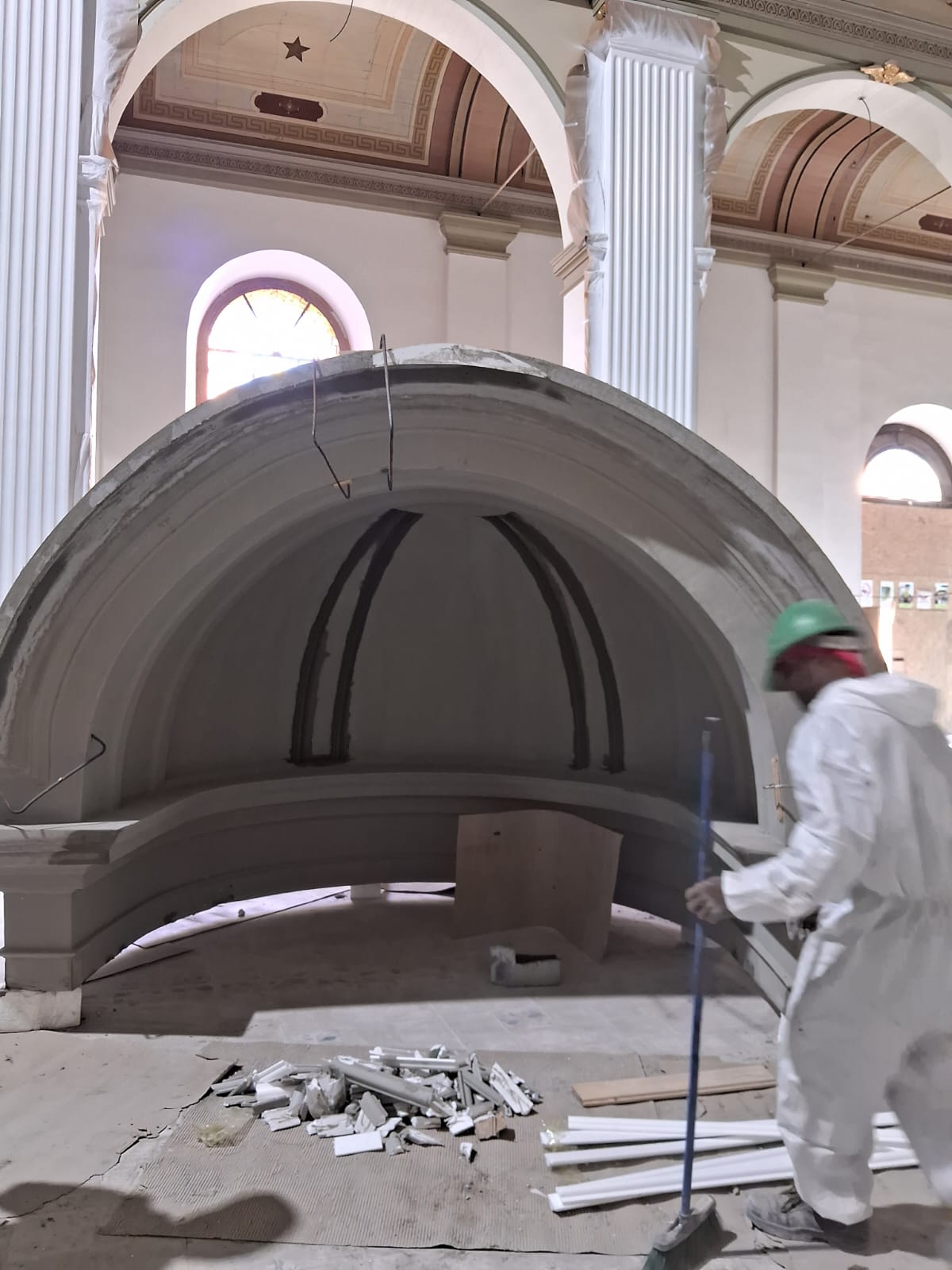 Instalación cúpula Catedral Rancagua