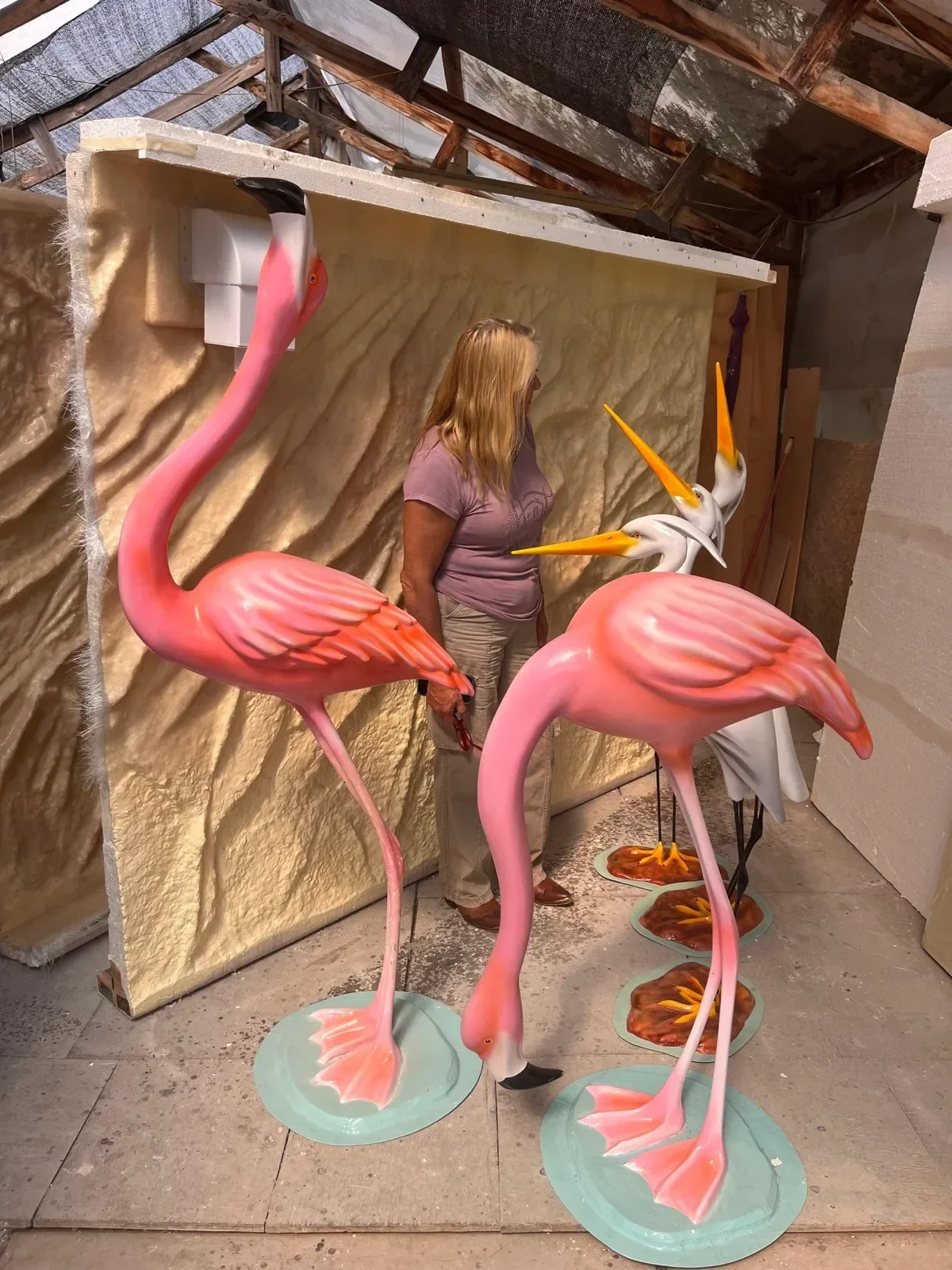Flamencos y garzas